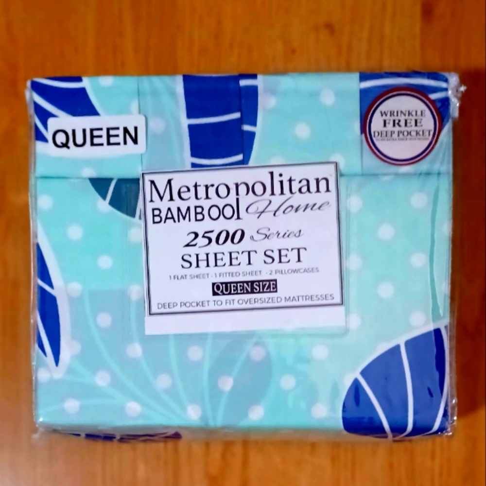 🆕NWT Metropolitan Bamboo Home 4-PC Sheet S